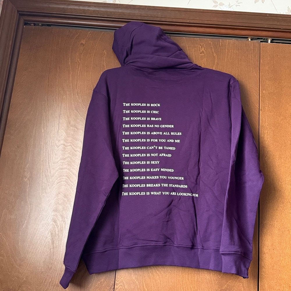 The Kooples What Is? Purple Graphic Hoodie Sweatshirt Relaxed NWT Sz XL Ret $240 - Picture 7 of 11